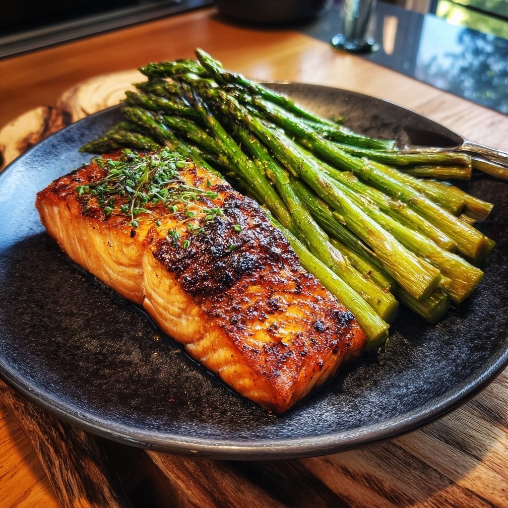 Gebackener Lachs Spargel Blech