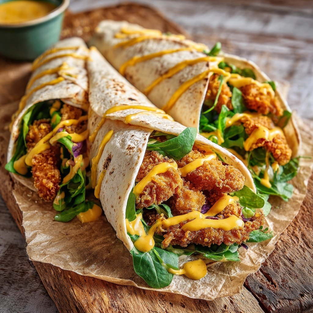 Honig-Senf-Huhn-Wraps