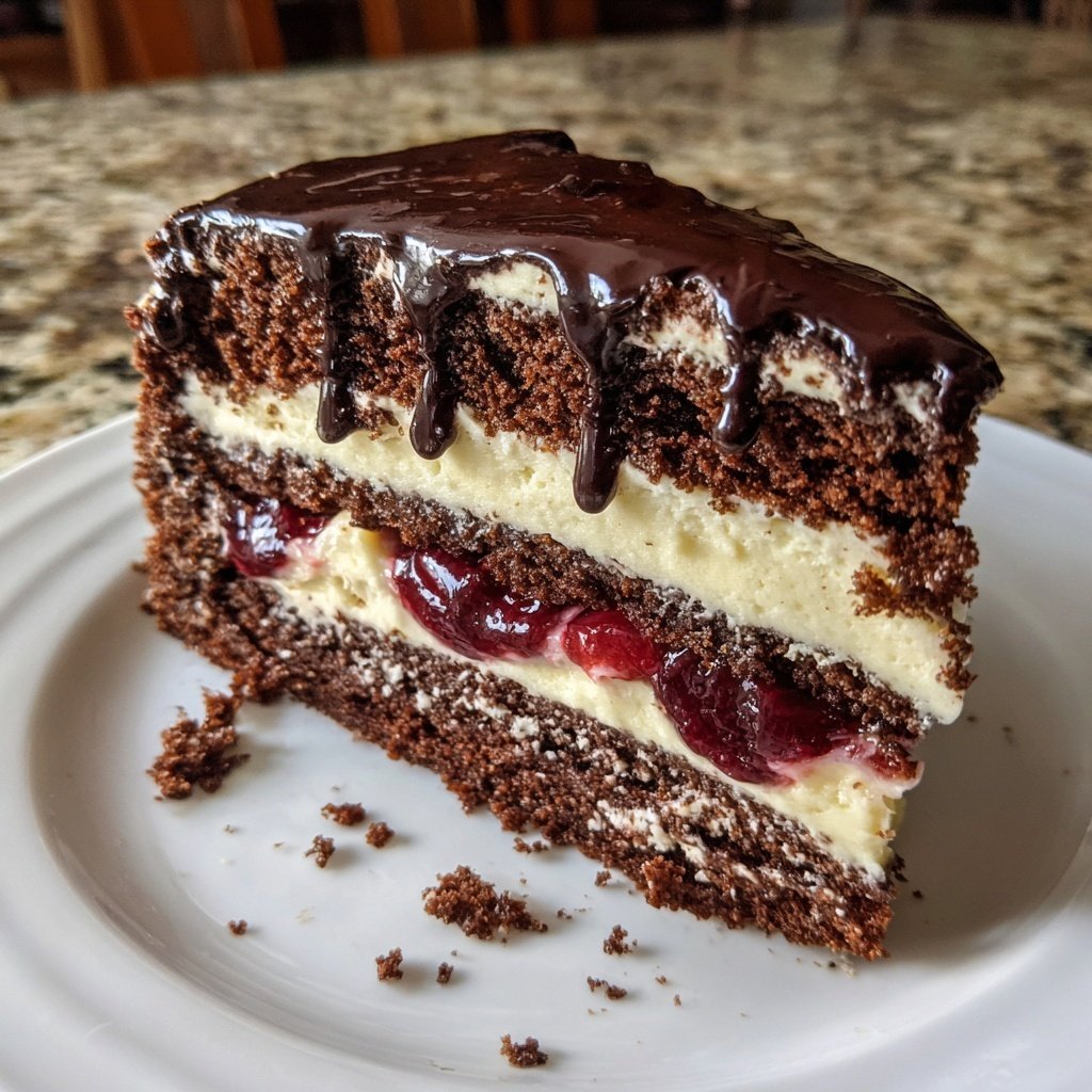 Lebkuchen Kirsch Torte mit Vanillecreme