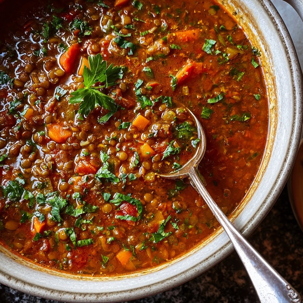 Italienische Linsensuppe mit frischen Kräutern