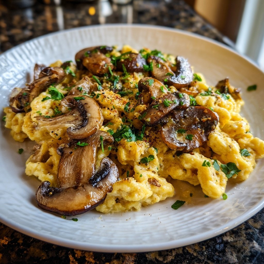 Pilz-Käsespätzle mit Kräutern