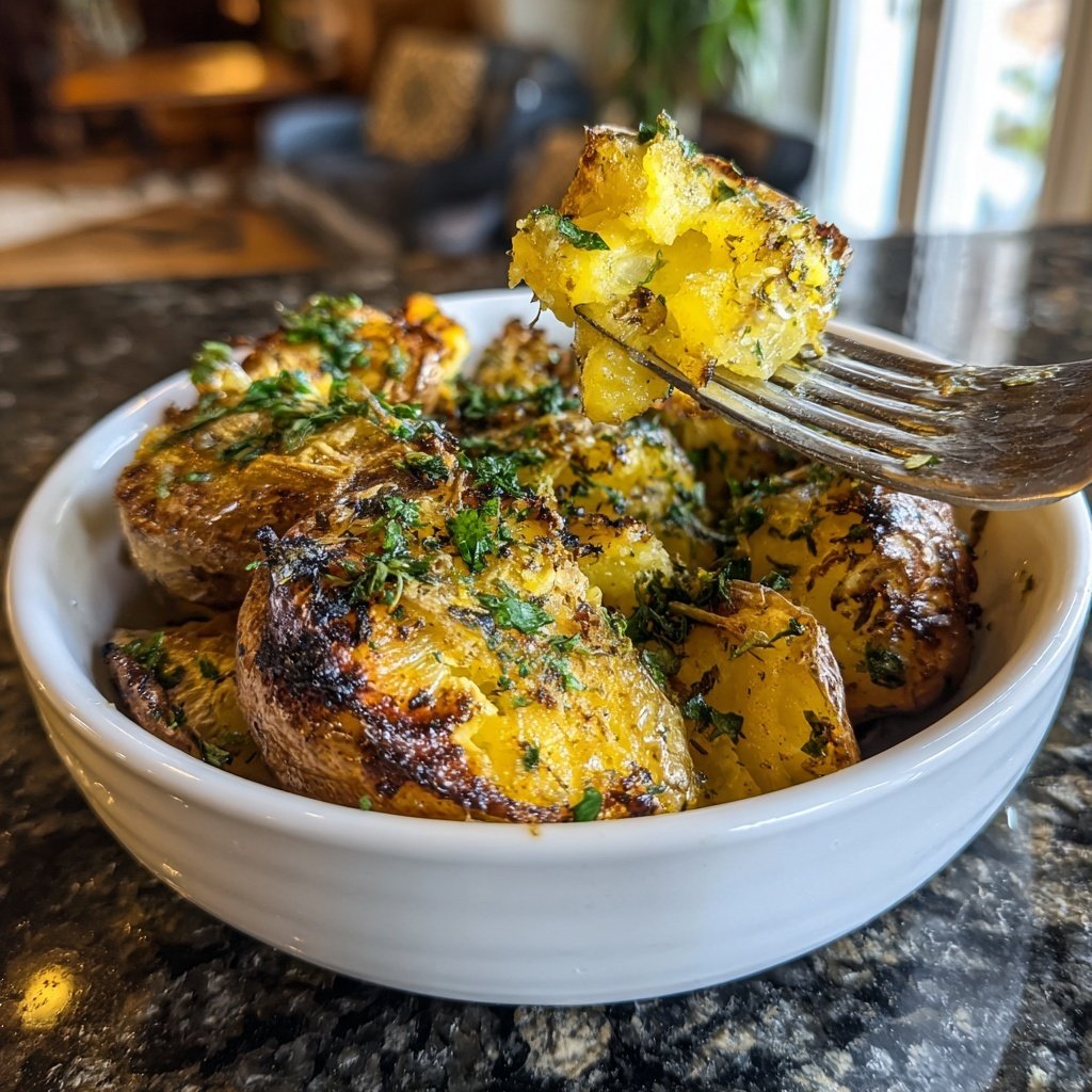 Perfekte gebackene Kartoffel knusprig golden