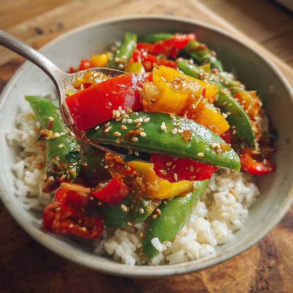 Gebratene Gemüse Reis Bowl