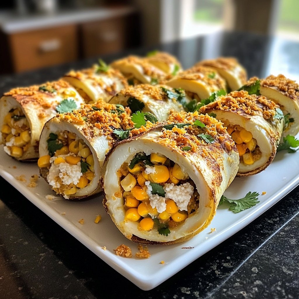 Mexikanischer Straßenmais gefüllte Eier