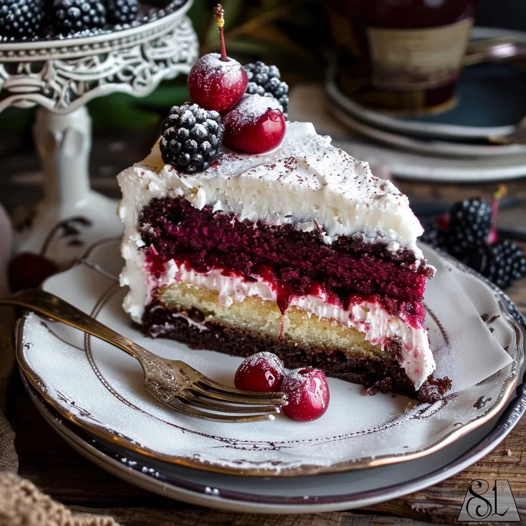 Winterliche Schwarzwälder Kirschtorte mit Glühwein