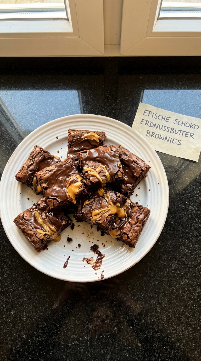 Epische Schoko Erdnussbutter Brownies​