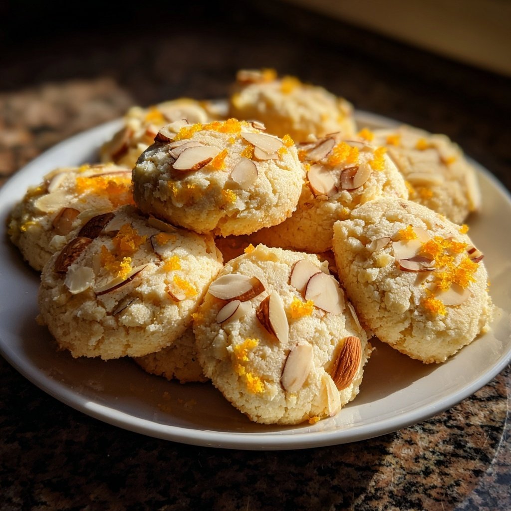 Marzipan-Plätzchen mit Mandeln und Orangenabrieb​