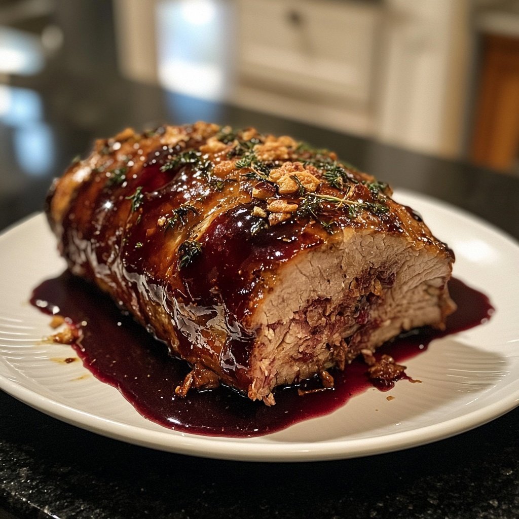 Weihnachtsbraten mit Rotweinsoße