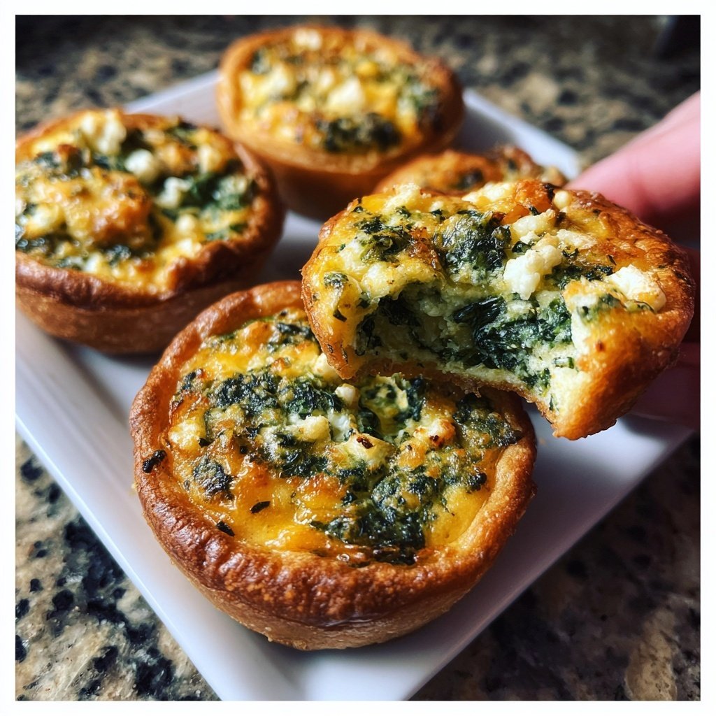 Mini Quiches mit Spinat und Feta