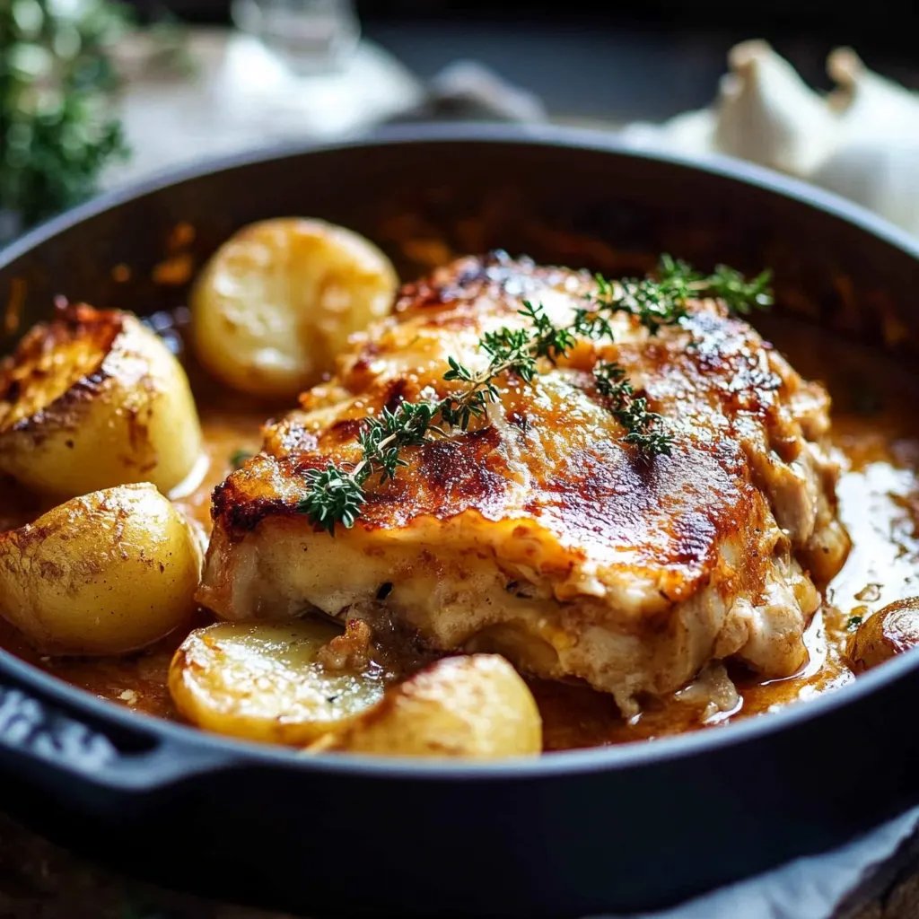 Gratinierter Schweinefilet Apfel Auflauf mit Currysahne