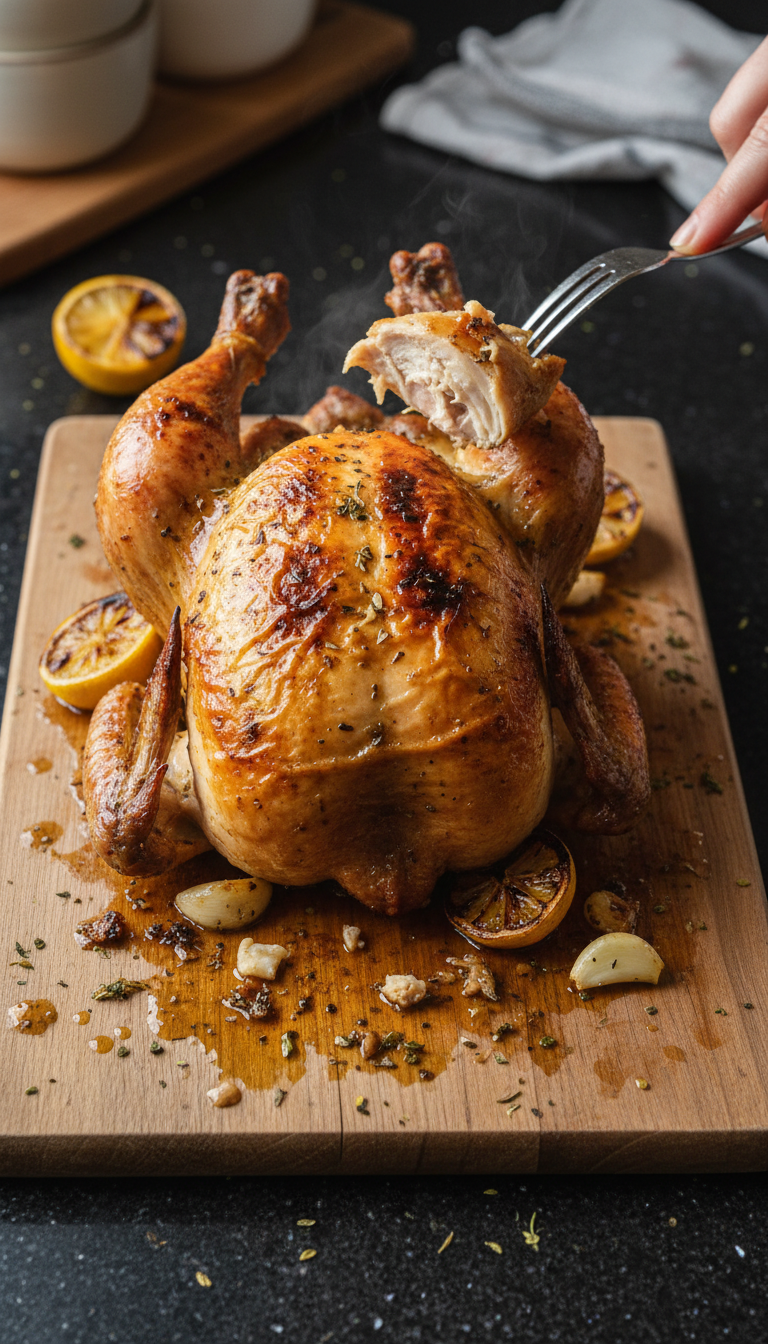 Zitronen Knoblauch Ofen Hähnchen