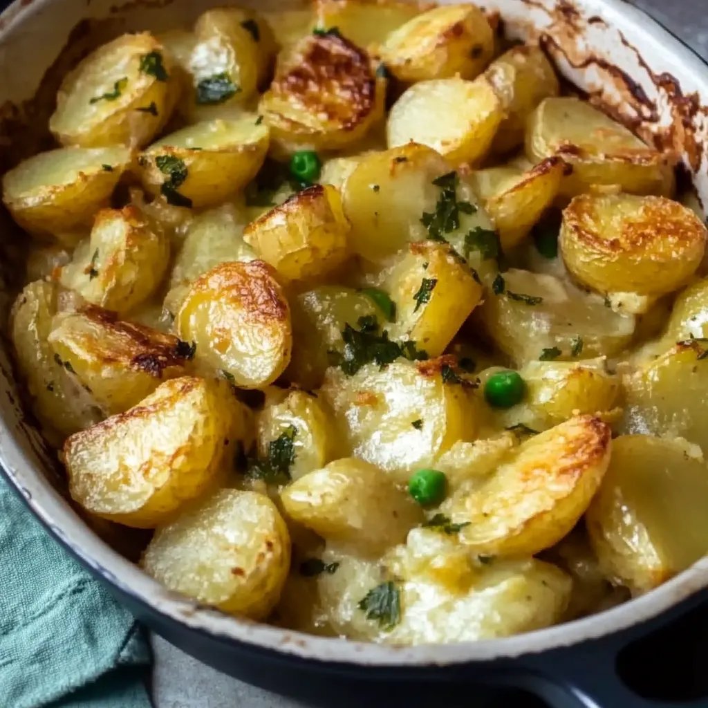 Herzhafter Kartoffel-Rosenkohl - Auflauf mit wenig Aufwand