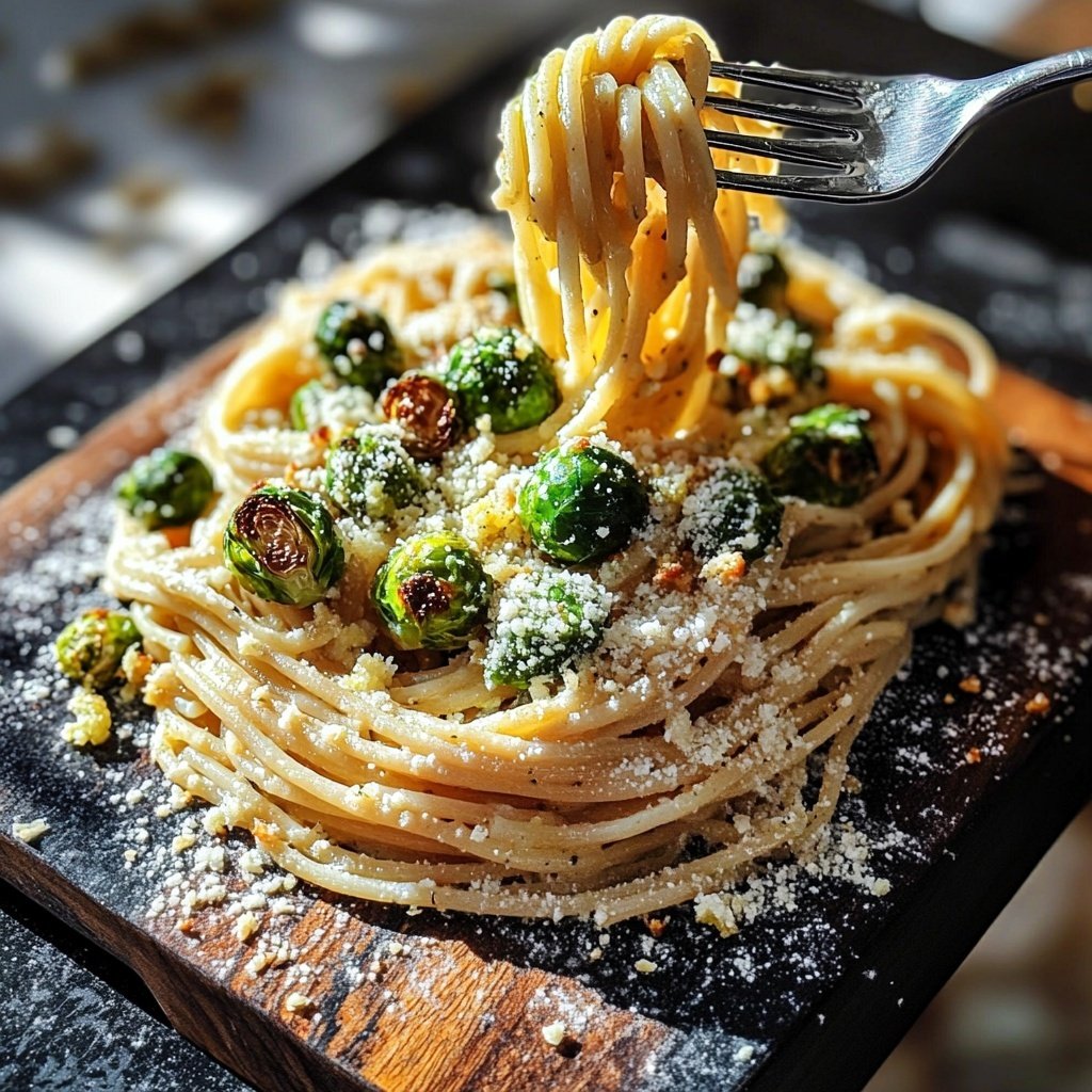 Spaghetti mit Rosenkohl
