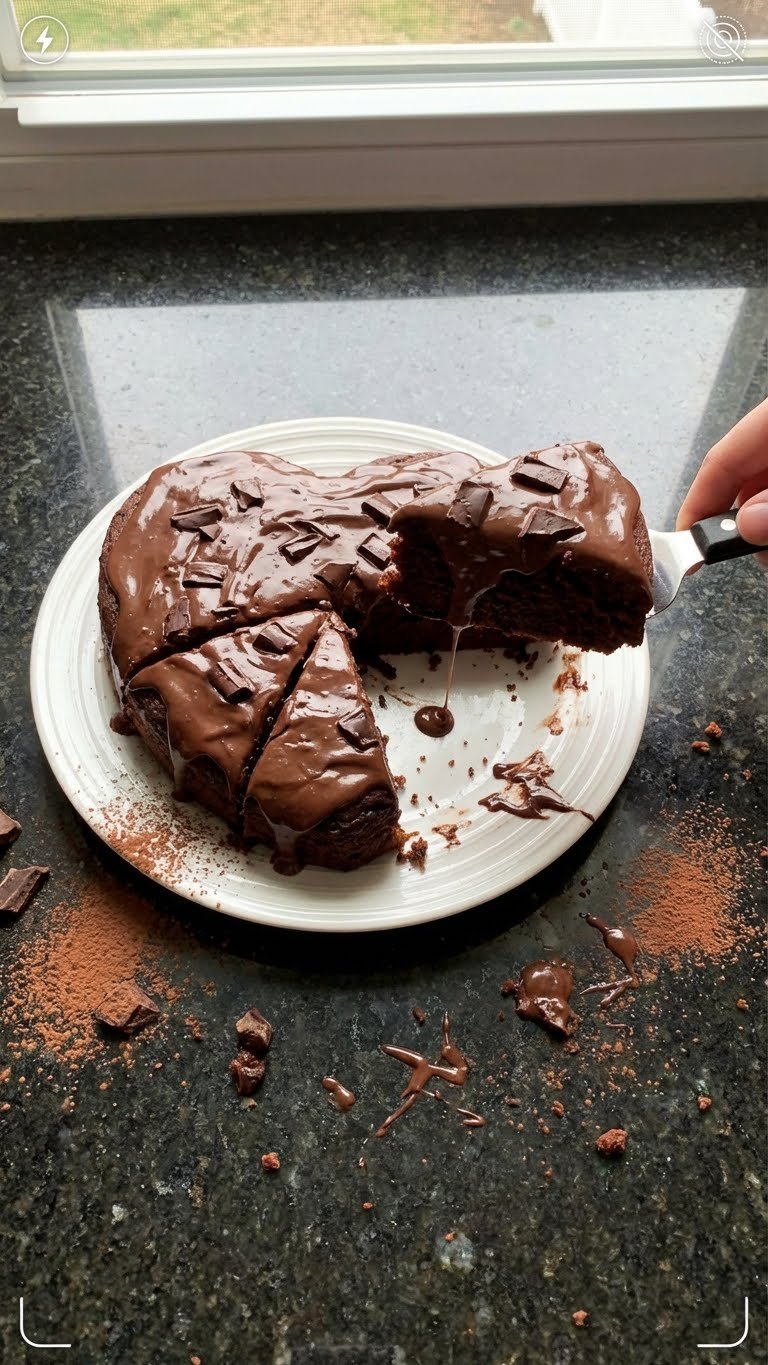 Schoko Kürbis Herz Kuchen