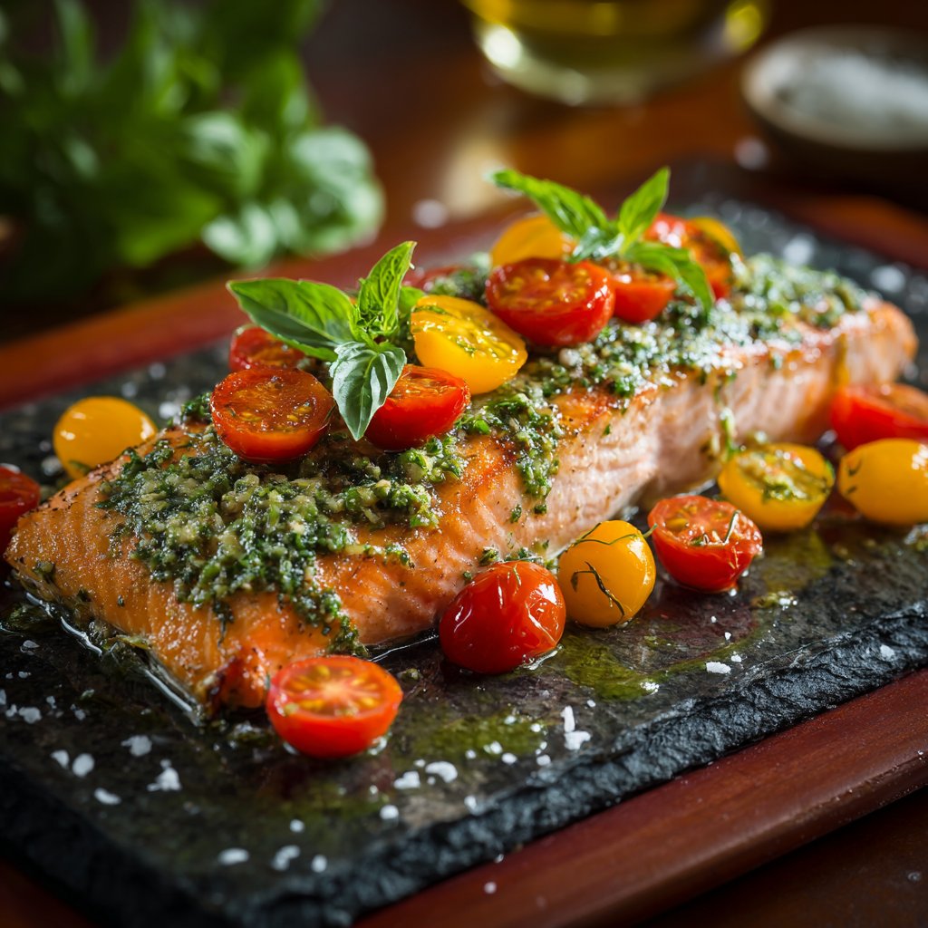 Lemon Basil Pesto Salmon