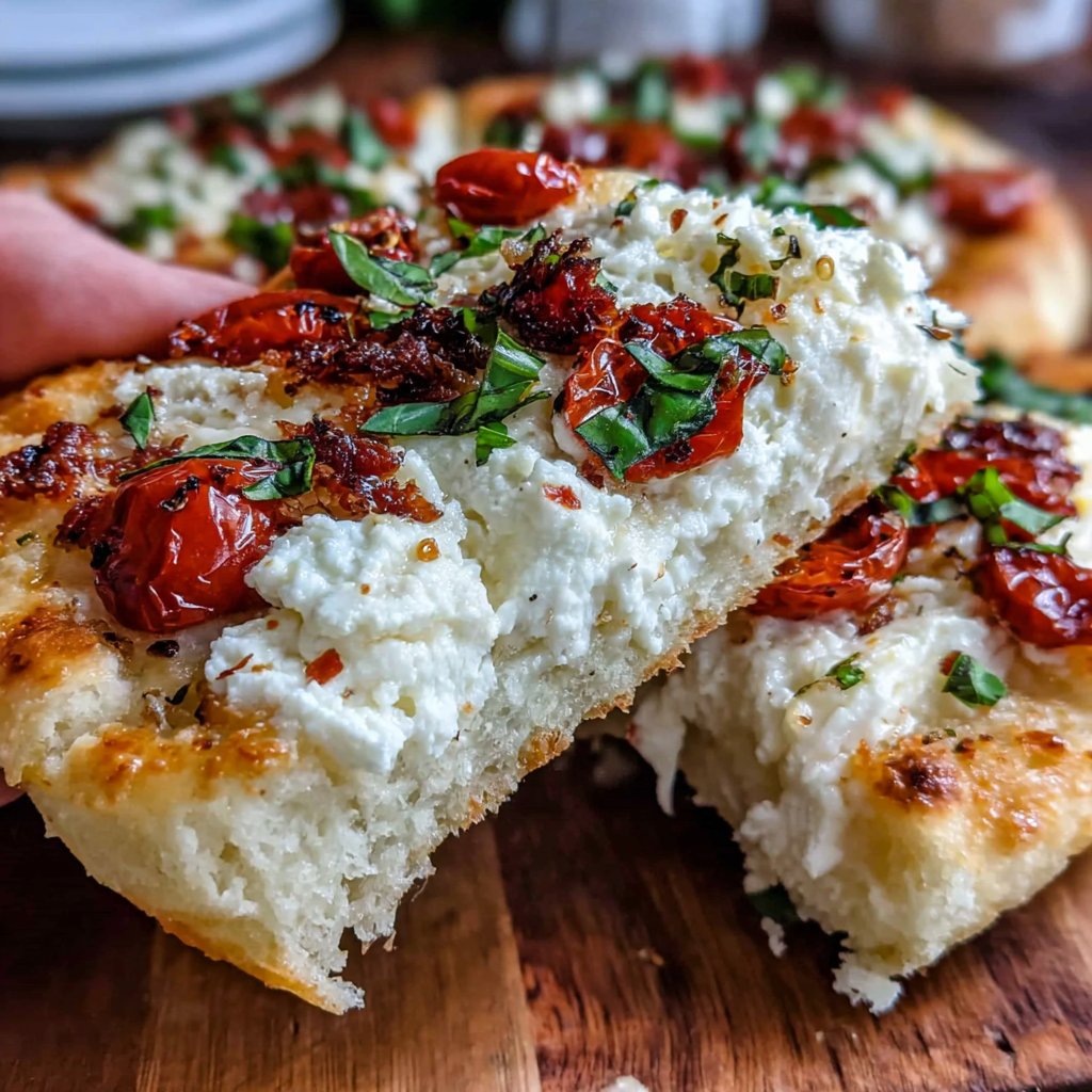 Mediterraner Frischkäse-Frühstücksfladen