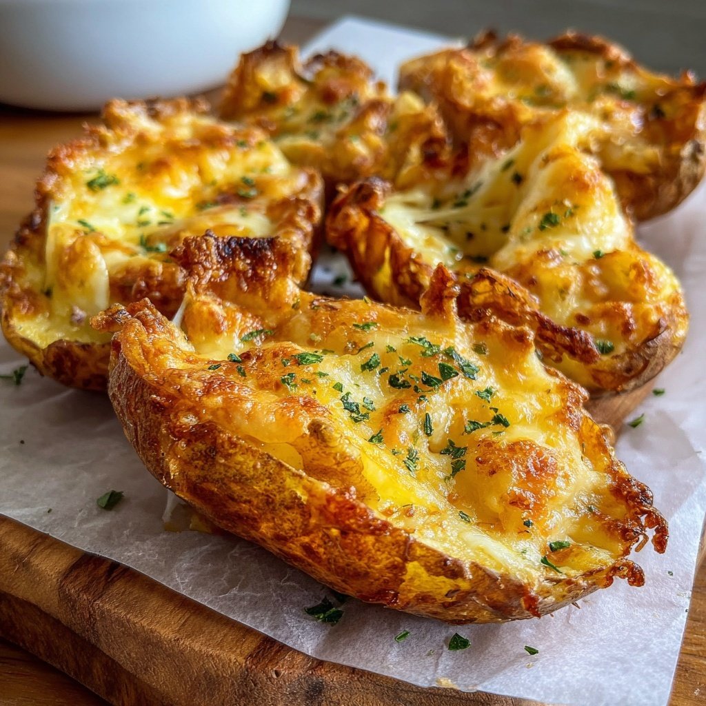 Klassische Kartoffelschalen mit Käse