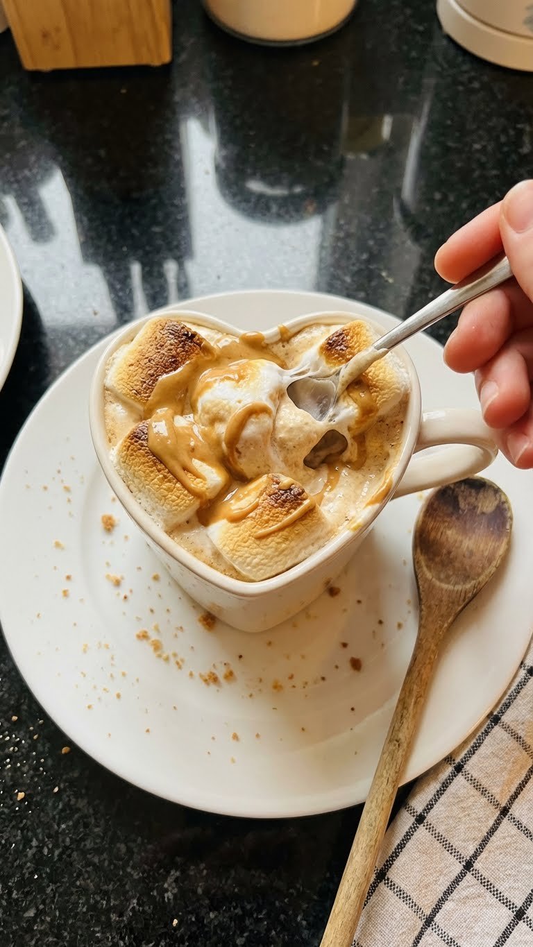 Erdnussbutter Marshmallow Herz Becher