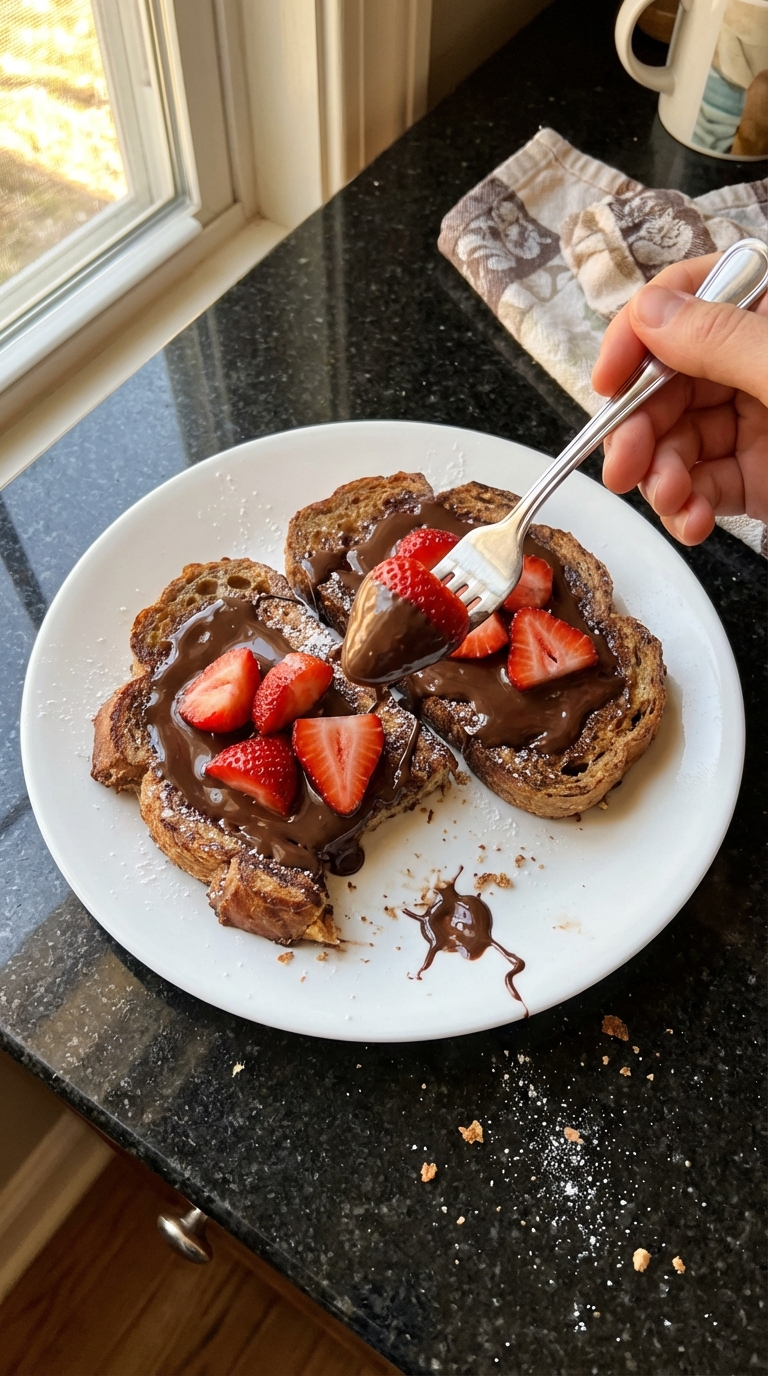Schokoüberzogener Erdbeer French Toast