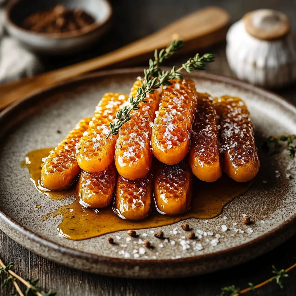 Honig Salz Karotten mit Bio Flor de Sal Flocken und ANUK Manuka Honig MGO250