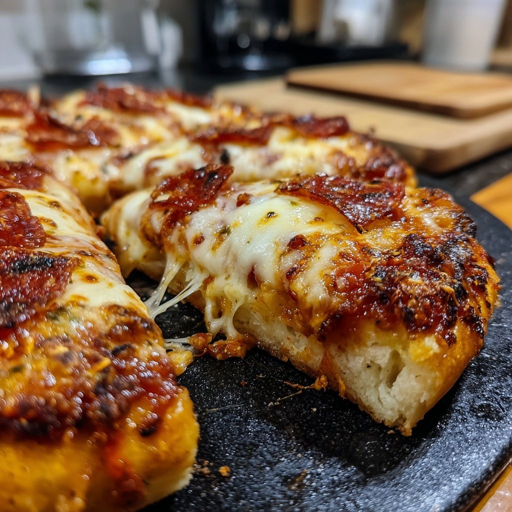Pizza-Raclette mit Tomatensauce, Mozzarella und Salami​